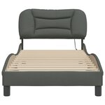 vidaXL Cadre de lit avec LED sans matelas Hvar gris foncé 90x200 cm tissu