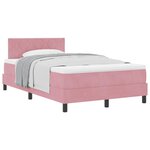 vidaXL Lit à ressorts avec tête de lit Rose 120 x 200 cm Velours