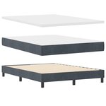Lit Box Spring vidaXL avec Matelas et LED Gris Foncé 140x200 cm Velours