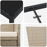 vidaXL Ensemble de repas de jardin 5 pièces avec coussins beige en rotin synthétique