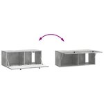 vidaXL Meuble TV mural Gris béton 78 5 x 31 x 30 cm Bois d'ingénierie