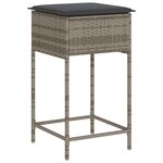 vidaXL Ensemble de bar de jardin 9 Pièces avec coussins gris poly rotin
