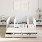 vidaXL Cadre de lit de rangement Blanc 135x190 cm