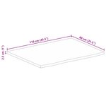 vidaXL Dessus de table à bord vivant 110x80x2 5cm bois massif manguier