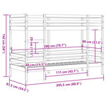 vidaXL Lit superposé sans matelas 80x200 cm bois de pin massif