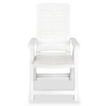 vidaXL Chaises inclinables de jardin lot de 4 Plastique Blanc
