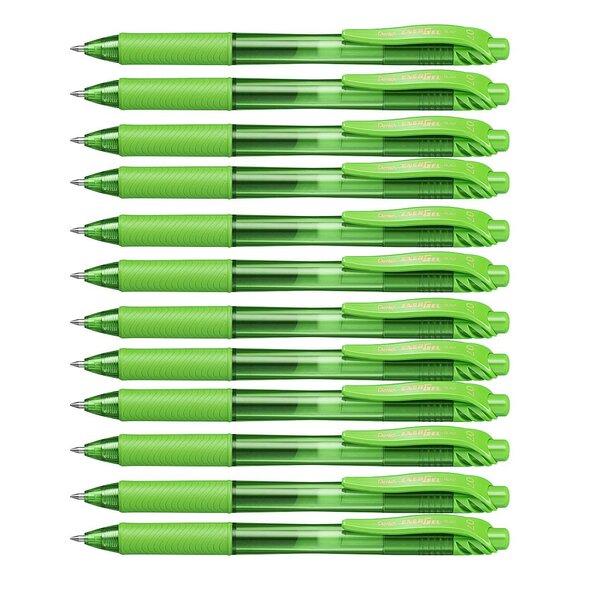 Stylo roller à encre gel EnerGel-X BL107  vert clair x 12 PENTEL