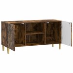vidaXL Meuble TV 102 x 34 5 x 50 cm Chêne fumé Bois d'ingénierie