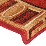 vidaXL Tapis d'escalier autocollants 15 Pièces 65x21x4 cm Rouge