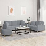 vidaXL Ensemble de canapés 3 Pièces coussins gris clair tissu