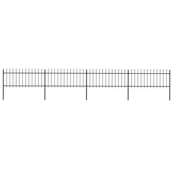 vidaXL Clôture de jardin avec dessus en lance Acier 6 8x0 8 m Noir
