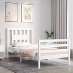 vidaXL Cadre de lit sans matelas blanc 90x200 cm bois massif