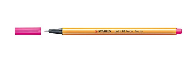 Stylo-Feutre POINT 88 Pointe Fine 0 4 mm Rose FLUO STABILO