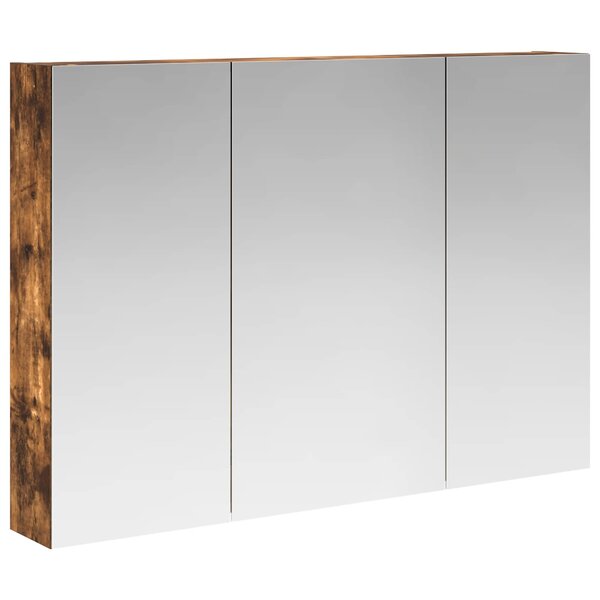 vidaXL Armoire Miroir de Salle de Bain Chêne fumé 100 x 14 5 x 70 cm