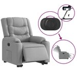 vidaXL Fauteuil inclinable électrique gris clair tissu