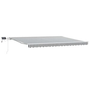 vidaXL Auvent manuel rétractable avec LED anthracite blanc 450x300 cm