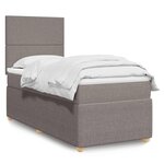 vidaXL Sommier à lattes de lit avec matelas Taupe 90x190 cm Tissu