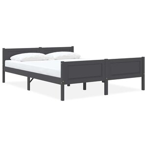 vidaXL Cadre de lit sans matelas bois de pin massif gris 120x200 cm