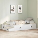 vidaXL Cadre de lit de rangement Blanc 90x190 cm