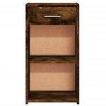 vidaXL Table de chevet Chêne fumé 35x34x65 cm Bois d'ingénierie