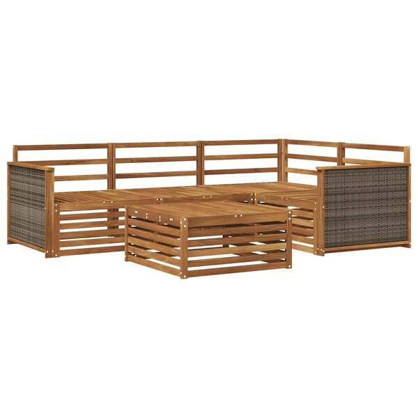 vidaXL Ensemble de canapés d'extérieur 5 pc Naturel