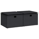 vidaXL Salon de jardin avec coussins 2 Pièces noir résine tressée acacia