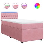 vidaXL Sommier à lattes de lit avec matelas Rose 90x200 cm Velours