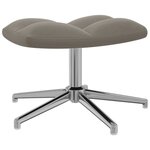 vidaXL Chaise de relaxation avec tabouret Gris clair Velours