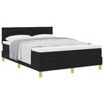 vidaXL Lit à ressorts avec coussin Noir 140 x 190 cm tissu