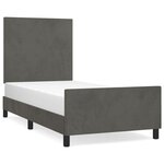 vidaXL Cadre de lit avec tête de lit Gris foncé 100x200 cm Velours