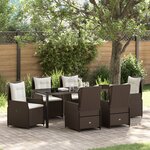 Ensemble de Salle à Manger de Jardin 7 Pièces vidaXL Marron en Rattan Poly
