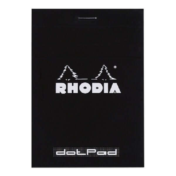 Bloc-Notes Agrafé Dotpad N°12 Black - 8,5x12 cm - Pointillés Dot - 80 Feuilles Détachables