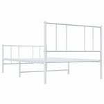 vidaXL Cadre de lit métal sans matelas avec pied de lit blanc 80x200cm