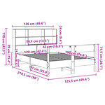 vidaXL Lit bibliothèque sans matelas cire marron 120x190cm pin massif