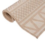 vidaXL Tapis à tissage plat d'extérieur 140x200 cm Rayures brunes