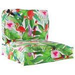 vidaXL Set de coussins de palette 2 Pièces Jungle tropicale Tissu Oxford