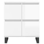 vidaXL Buffets 2 Pièces blanc brillant bois d'ingénierie
