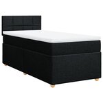 vidaXL Sommier à lattes de lit avec matelas Noir 90x200 cm Tissu