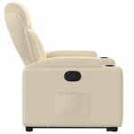 vidaXL Fauteuil inclinable Crème Tissu