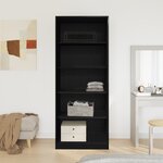 vidaXL Armoire Chêne Noir 80 x 50 x 200 cm - Bois Solide