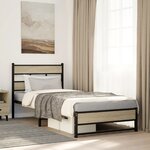 vidaXL Cadre de lit en métal sans matelas chêne sonoma 75x190 cm