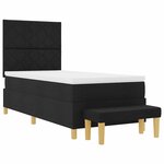 vidaXL Lit à ressorts avec coussin Noir 200 x 100 cm tissu