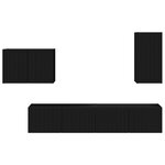 vidaXL Ensemble de meuble TV mural 4 Pièces Noir Bois d'ingénierie