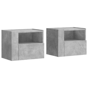 vidaXL Tables de chevet murales 2 Pièces gris béton 45x30x35 cm
