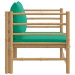 vidaXL Canapé de jardin avec coussins vert bambou