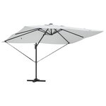 vidaXL Parasol Roma à Bras Déporté Beige et Noir 352 x 251 x 265 cm