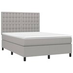 vidaXL Sommier à lattes de lit et matelas et LED Gris clair 140x190 cm