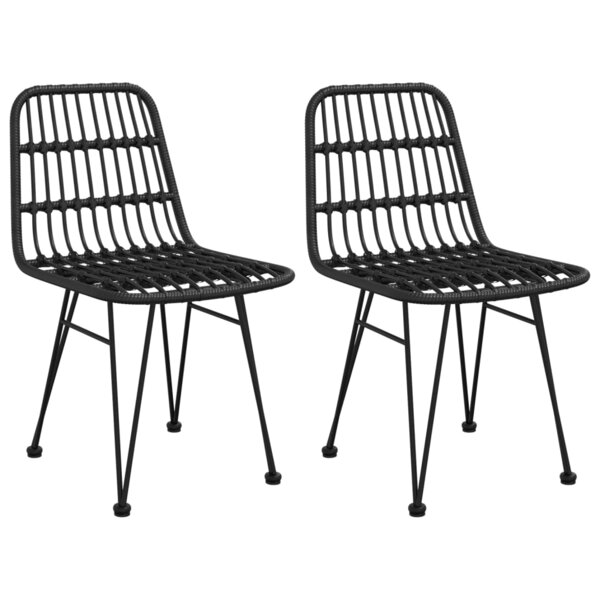 vidaXL Chaises de jardin lot de 2 Noir 48x62x84 cm Résine tressée