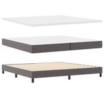 vidaXL Lit à ressort avec matelas gris en cuir synthétique  200x200 cm.