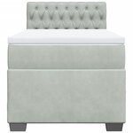 vidaXL Sommier à lattes de lit et matelas Gris clair 90x190 cm Velours